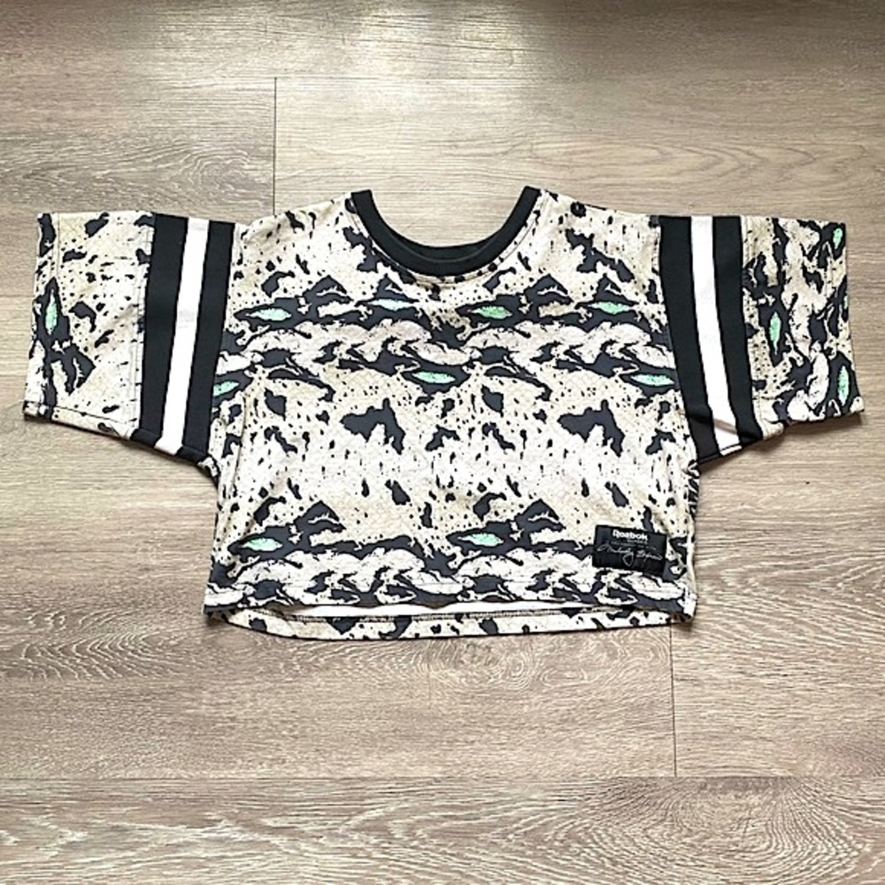REEBOK x Melody Eshani - Seaglass Reptile Python Oversized Boxy Crop Top - Small